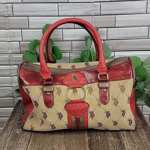 U.S. Polo Assn. Red and Tan Women's Bag - Picture 1 of 12